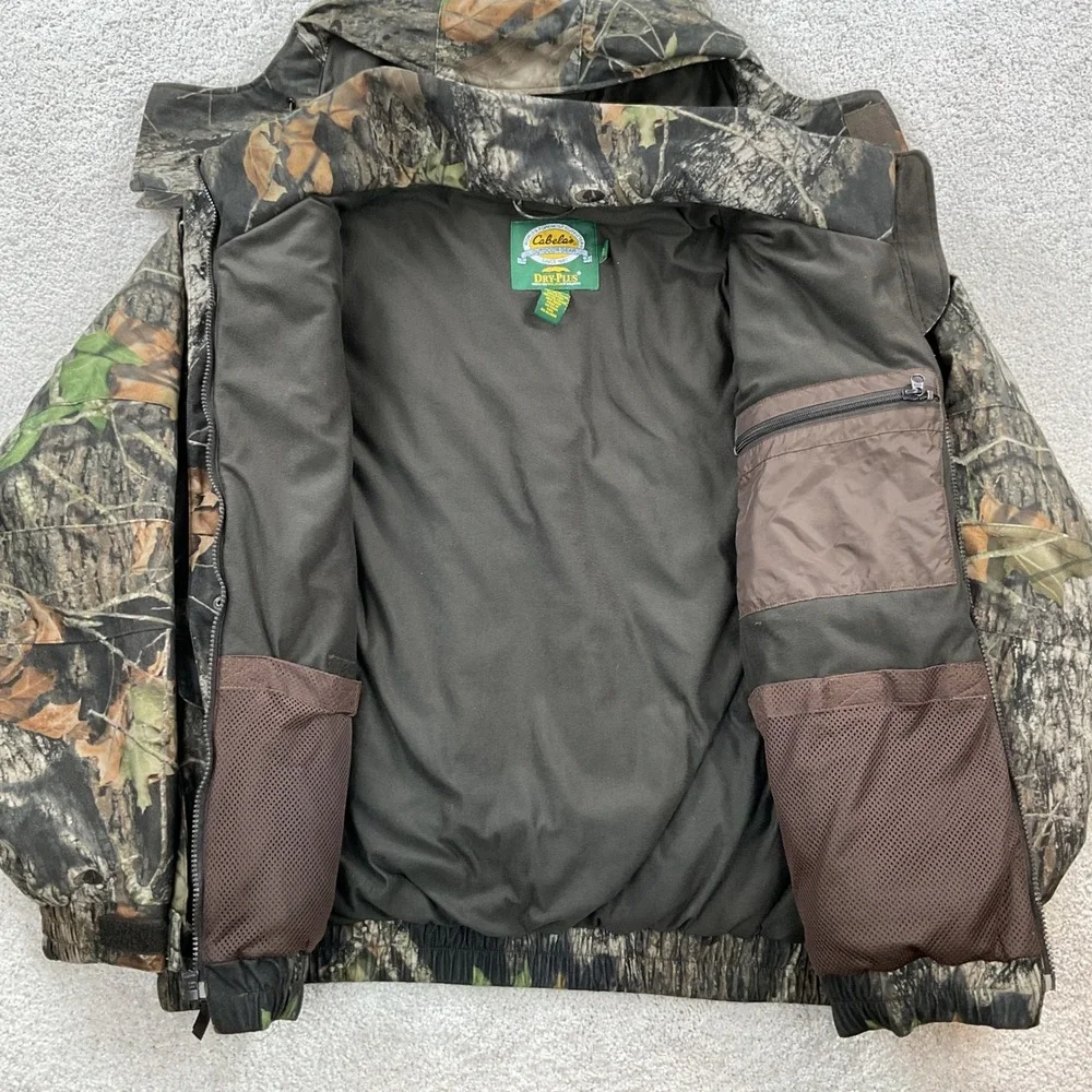 Cabelas Dry-Plus Mossy Oak Camo Hunting Jacket Thinsulate Insulated Mens XL Reg